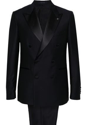 Tagliatore double-breasted virgin wool blazer - Blue