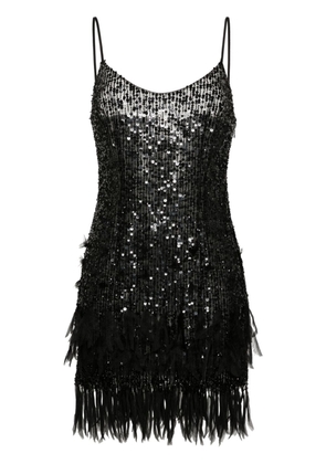 Elisabetta Franchi sequined V-neck minidress - Black