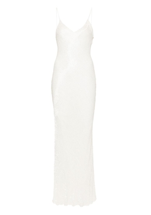 Elisabetta Franchi bead-embellished maxi dress - Neutrals