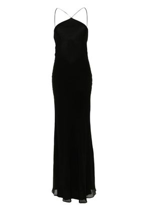 THE ANDAMANE Rebecca halterneck organza maxi dress - Black