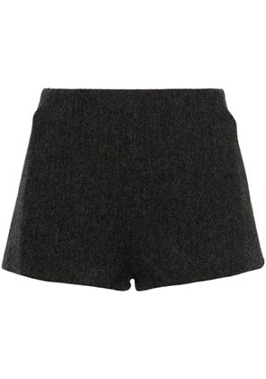 THE ANDAMANE herringbone mini shorts - Black