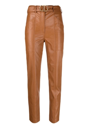 TWINSET belted tapered trousers - Brown