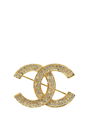 CHANEL Pre-Owned 20th Century Gold Plated CC Rhinestones costume brooch