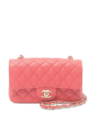 CHANEL Pre-Owned 2016-2017 Mini Rectangular Classic Caviar Single Flap crossbody bag - Pink