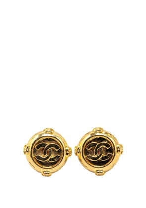 CHANEL Pre-Owned 1970-1980 Gold Plated CC Clip On costume earrings