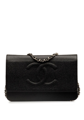 CHANEL Pre-Owned 2014-2015 CC Caviar Wallet on Chain crossbody bag - Black