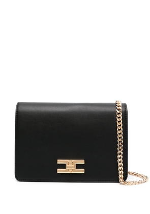 Elisabetta Franchi logo-plaque shoulder bag - Black