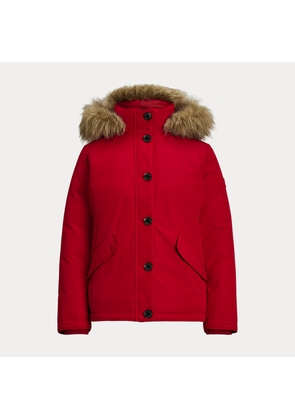 Faux-Fur-Trim Hooded Puffer Coat