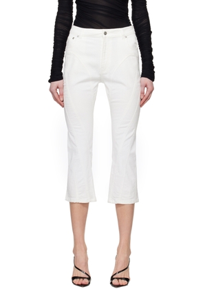 Mugler White Spiral Crop Jeans