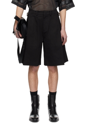 System Black Pleated Shorts