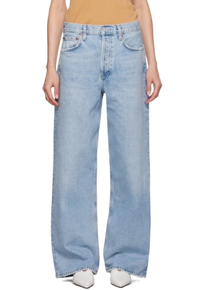 AGOLDE Blue Low Slung Baggy Jeans