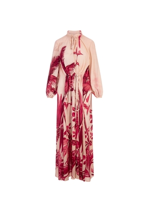 For Restless Sleepers Pink Palms Elone Long Dress