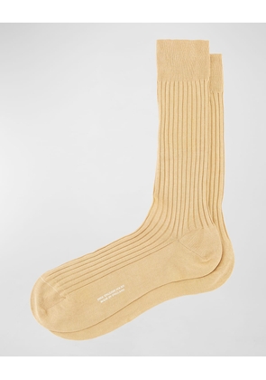 Men's Danvers Ribbed Cotton Mid-Calf Socks