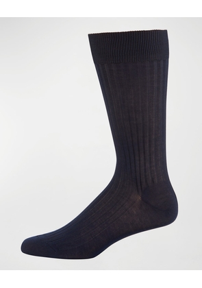 Men's Danvers Ribbed Cotton Mid-Calf Socks