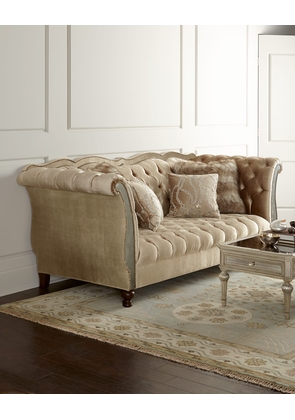 Leslie Mirrored Tufted Sofa