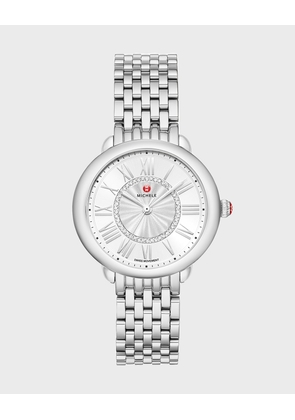 Serein Mid Diamond Dial Watch in Silver