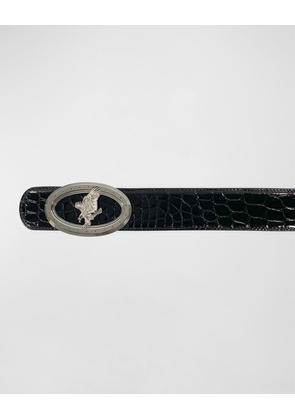 Men's Signature Eagle Crocodile Leather Belt