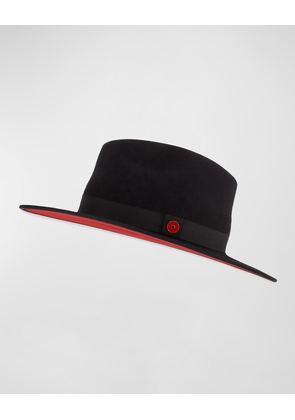 Men's Queen Red-Brim Wool Fedora Hat