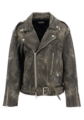 Haikure Lees Faux Leather Biker Jacket With