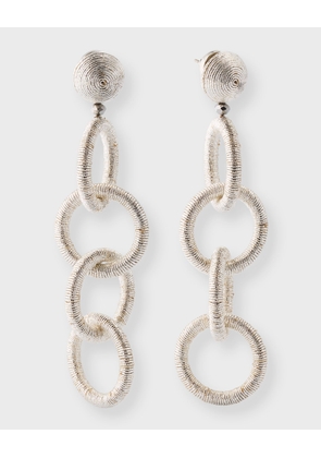 Long Coil Circle Link Earrings