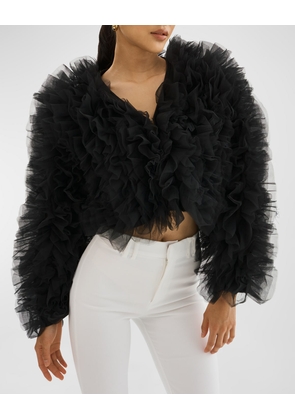 Britny Layered Tulle Crop Jacket