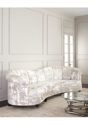 Lizette Velvet Channel-Tufted Sofa - 85'