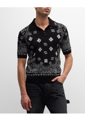 Men's Bandana Knit Polo Shirt