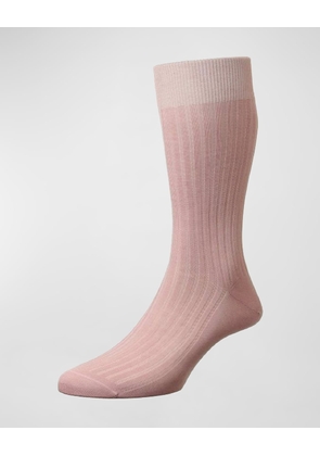 Men's Danvers Ribbed Cotton Mid-Calf Socks