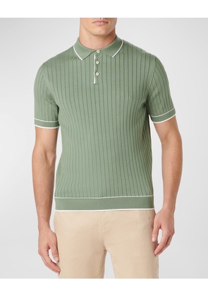 Men's Ribbed Polo Sweater