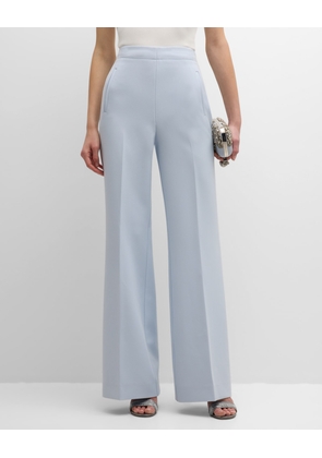 High-Rise Straight-Leg Crepe Trousers