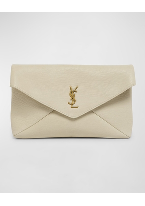 Large YSL Envelope Pouch Clutch Bag in Leather