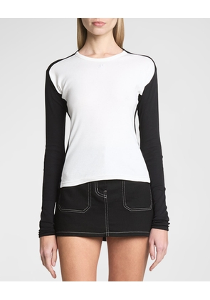 Contrast Frame Long-Sleeve T-Shirt