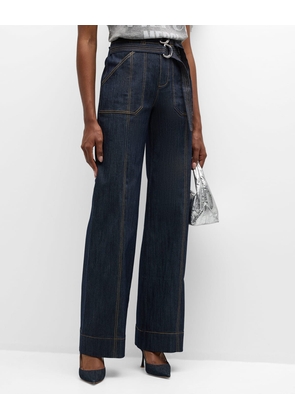 Kenji Belted Wide-Leg Jeans