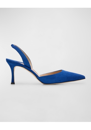 Carolyne Suede Mid-Heel Slingback Pump