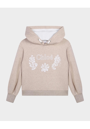 Girl's Logo Embroidered Hoodie, Size 4-6