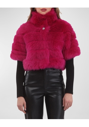 Reversible Merinillo Lamb Shearling Bolero Jacket With Cropped Sleeves