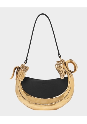 Bananas Shoulder Bag in Metal and Leather