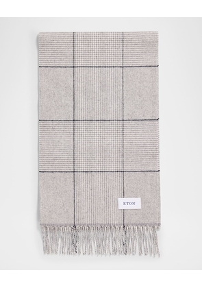 Men's Merino Wool Check Scarf