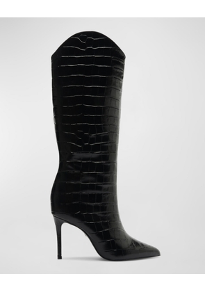 Maryana Croco Stiletto Tall Boots