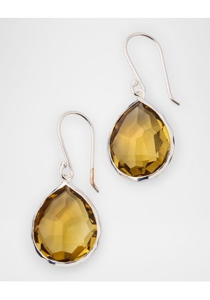 Rock Candy Mini Cognac Citrine Teardrop Earrings in Sterling Silver