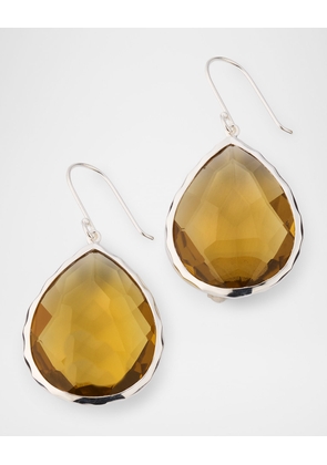 Rock Candy Large Honey Citrine Teardrop Earrings in Sterling Silver