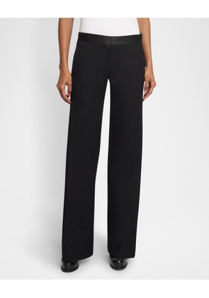 Mid-Rise Side Panel Straight-Leg Trousers