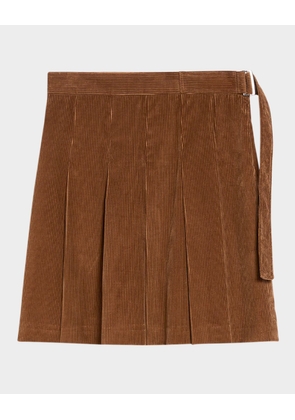 Zucca Pleated Corduroy Mini Skirt