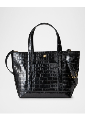 Goody Grand Croc-Embossed Leather Tote Bag