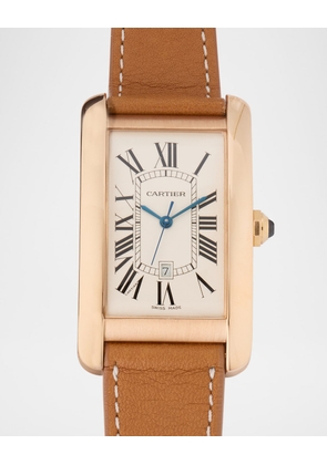 Cartier Tank Americaine 18K Rose Gold 27x45mm Vintage Watch