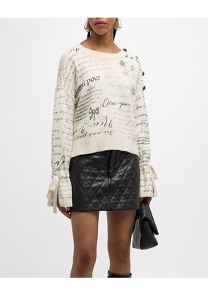 Printed Love Notes Tasha Pullover Sweater