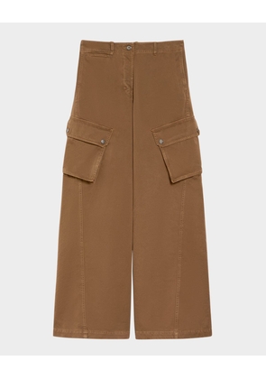 Elvy Wide Leg Cotton Cargo Pants