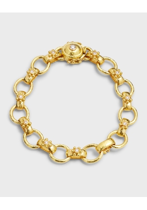 Yellow Gold Diamond Daisy Link Bracelet