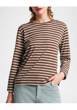 Striped Crewneck Pima Cotton Top