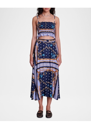 Jichaine Chain Motif Midi Skirt